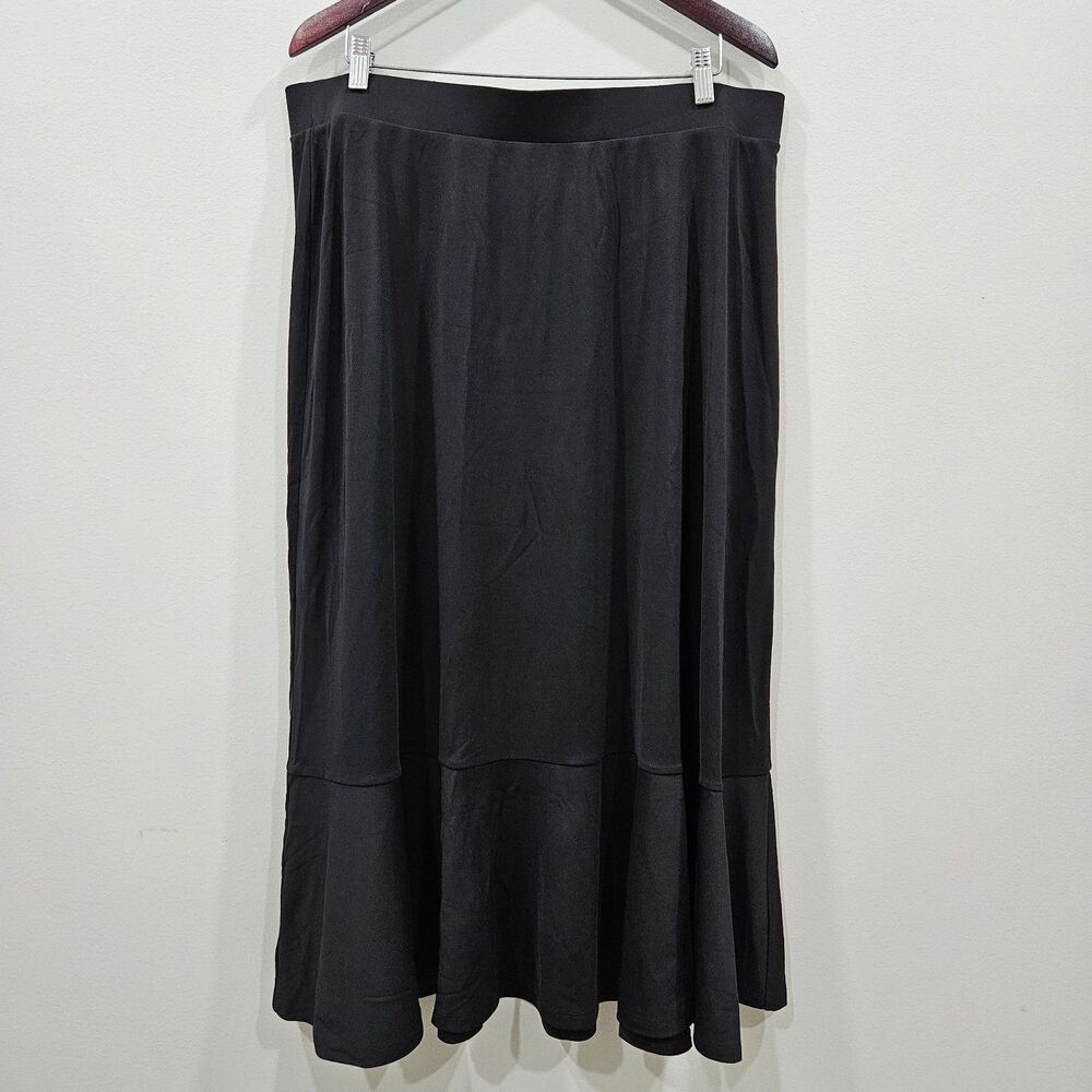 Talbots Womens Maxi Skirt 2XP Black Stretch Whimsygoth Fairy Grunge Minimalist